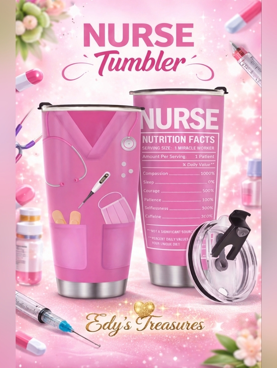 Other - Pink Nurse Tumbler 20oz Stainless Steel Insulated Cup Nwot